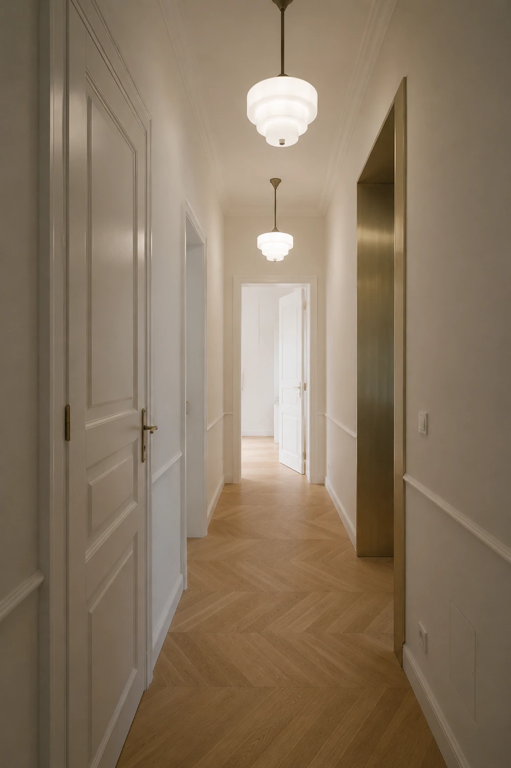 Restauriertes Stuckdetail während einer Denkmalschutzsanierung